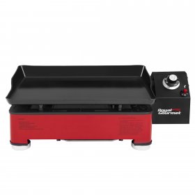 Royal Gourmet PD1202R Portable Table Top Gas Grill Griddle, 12,000-BTU, for Outdoor Cooking while Camping or Tailgating, 17-Inch, Red