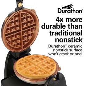 Hamilton Beach Durathon Removable-Grid Belgian Waffle Maker, Black, 26133