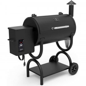 Z GRILLS ZPG-550B 560 sq. in. Wood Pellet Grill and Smoker 8-in-1 BBQ Black