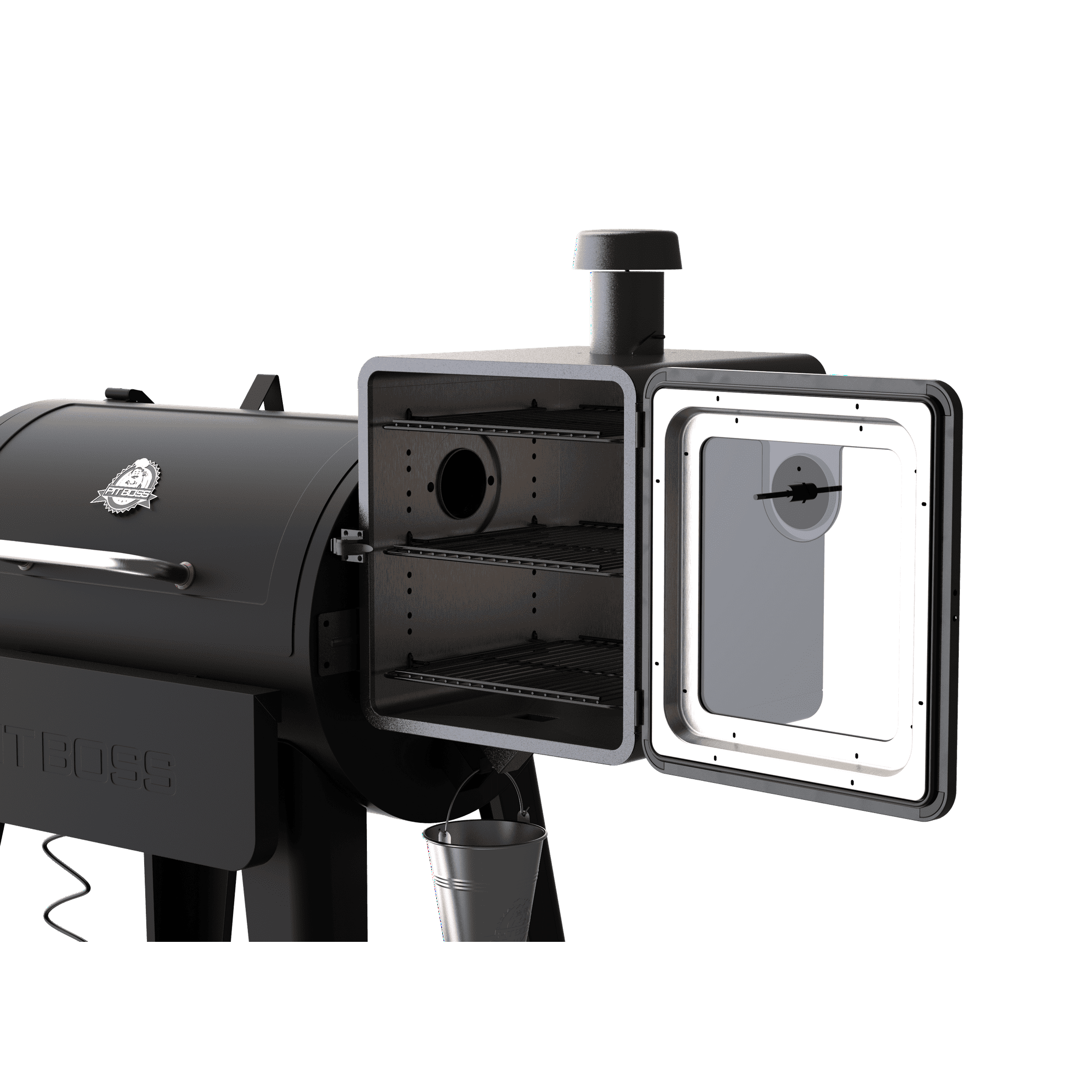 Pit Boss Pellet Grill Side Smoker Accessory, Heavy Duty 709 Square Inch Smoker Attachment, Black 10083
